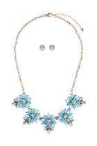  Floral-statement-necklace & Earring-set