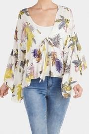  Printed Tie-cardigan With-peplum