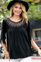  Lace Embellished Top