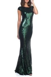  Cap Sleeve Sequin Gown