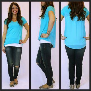  Blue Chiffon Tee