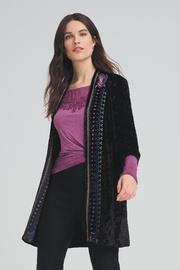  Embroidered Velveteen Cardigan