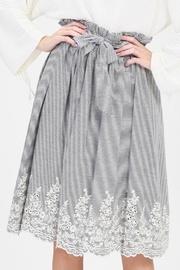  Striped Embroidered Skirt