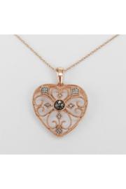  Rose Gold Heart, Diamond Heart, Heart Pendant, Pink Gold Necklace, Filigree Heart Necklace, Antique Style Heart, Rose Gold Necklace