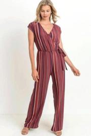  Faux Wrap Short Sleeve Jumpsuit