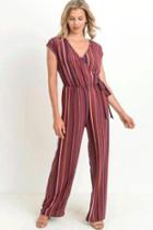  Faux Wrap Short Sleeve Jumpsuit