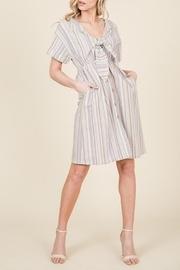  Stripe Tie Front Dress