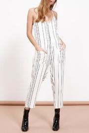  Strip Button-up Jumpsuit
