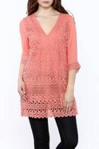  Coral Lace Tunic Top