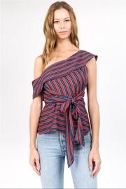  Striped Waist Tie-top