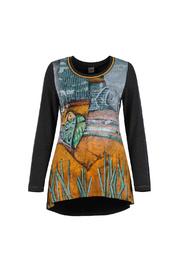 Artist Front Button Detail Back Hi Lo Tunic