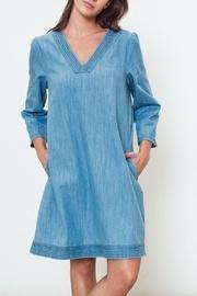  Denim V-neck Dress