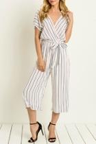  Striped Cullotte Jumpsuit