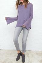  Purple Bell Sleeve Sweater