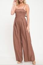  Brown Stripe Jumpsuit