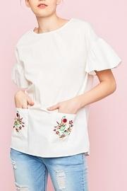  Embroidered Pockets Top
