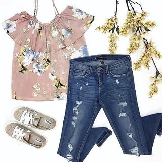  Cold Shoulder Rose Top