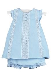  Blue-pique Lace-dress & Bloomers