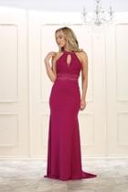  Magenta Lace Long Dress