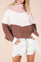  Colour Block Turtle Neck Sweater