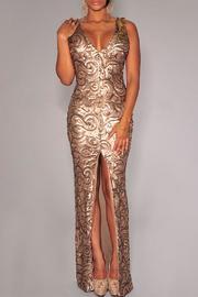 Patterned Sequin Dress