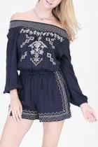  Blue Detailed Romper