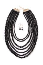  Black Necklace Earring Set