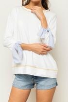  Pinstripe Contrast Top