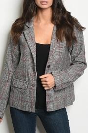  Wine Checkered Blazer