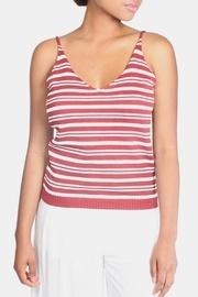  Red Knit Striped Top