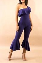  One Side Ruffle Jumpsuit