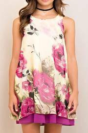  Floral Contrast Dress