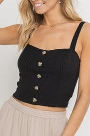  Button-down Knit Crop-top
