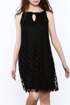  Black Lace Shift Dress