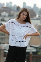  Block Pierced Crop Pullover