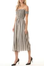  Striped Smock Jumpsuit