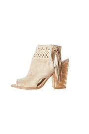  Fringe Stacked Heel Bootie