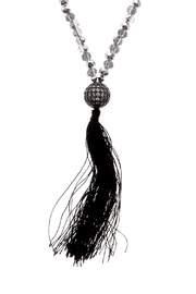  Long Black Tassel Necklace