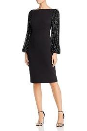  Sequin Balloon Sleeve Sheath Dress