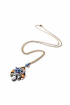  Crystal Flower-pendant Necklace