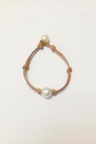  Pearls And Leather Bracelet