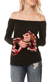  Ots Top With Print Sleeve Hem