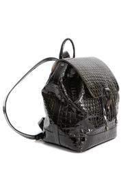 Black Leather Crocodile Backpack