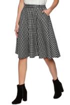  Check Print Skirt