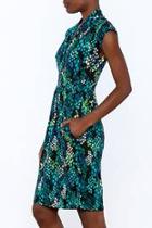  Surplice Dot Dress