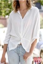  White Cinched Blouse