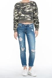  Crop Ruched Sweatshirt