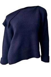  Asymmetrical Ribbed Pullover