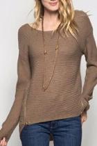  Zipper Front Sweater