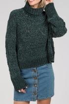  Cropped Chenille Turtleneck